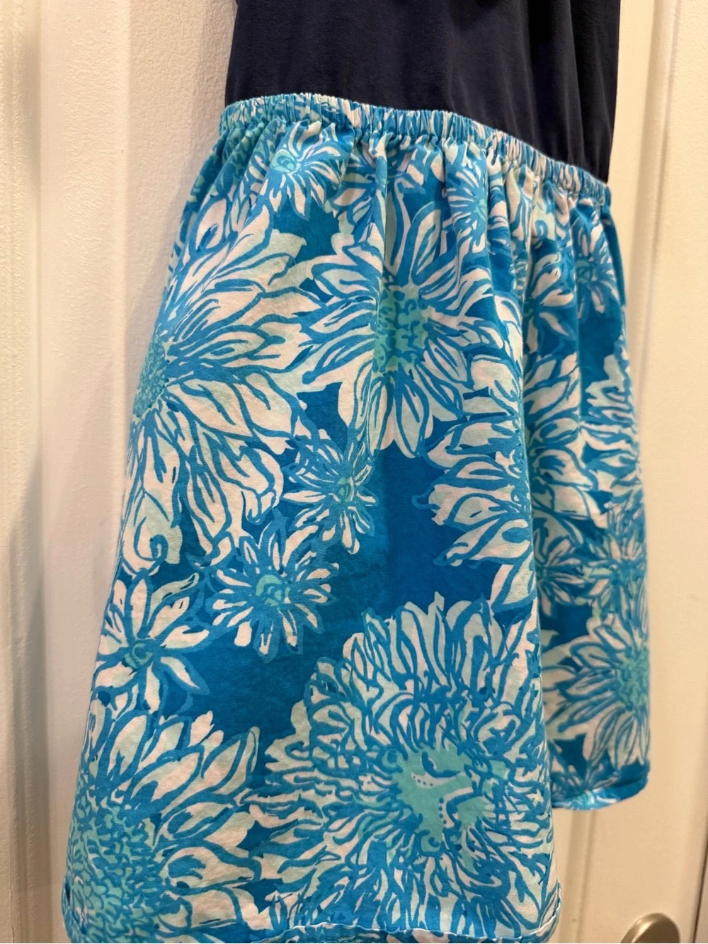 Lilly Pulitzer Girls Dress Size Small 4/5 Lion Floral Blue White